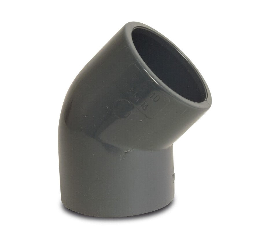 Vinkel 45° PVC-U 32 mm Självhäftande hylsa 16 bar