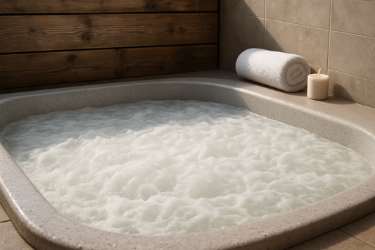 hvidt vand i spa - Illustration