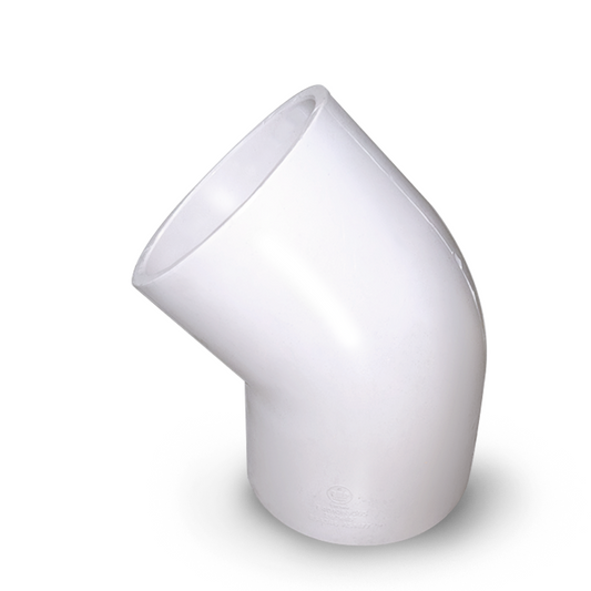 Vinkel 75 mm – 45 graders PVC-beslag