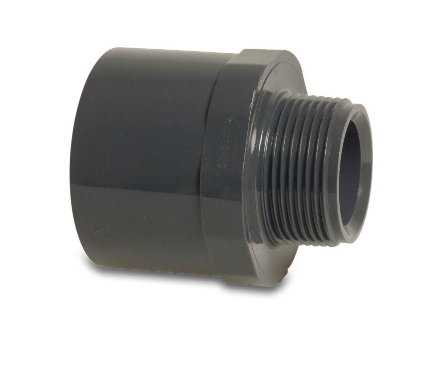 Övergångsnippel PVC-U 16/20 mm x 1/2" Limhylsa/limtapp x Utvändig gänga 10 bar
